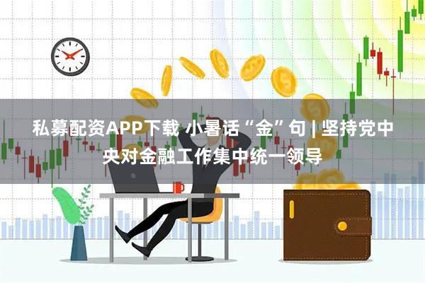 私募配资APP下载 小暑话“金”句 | 坚持党中央对金融工作集中统一领导